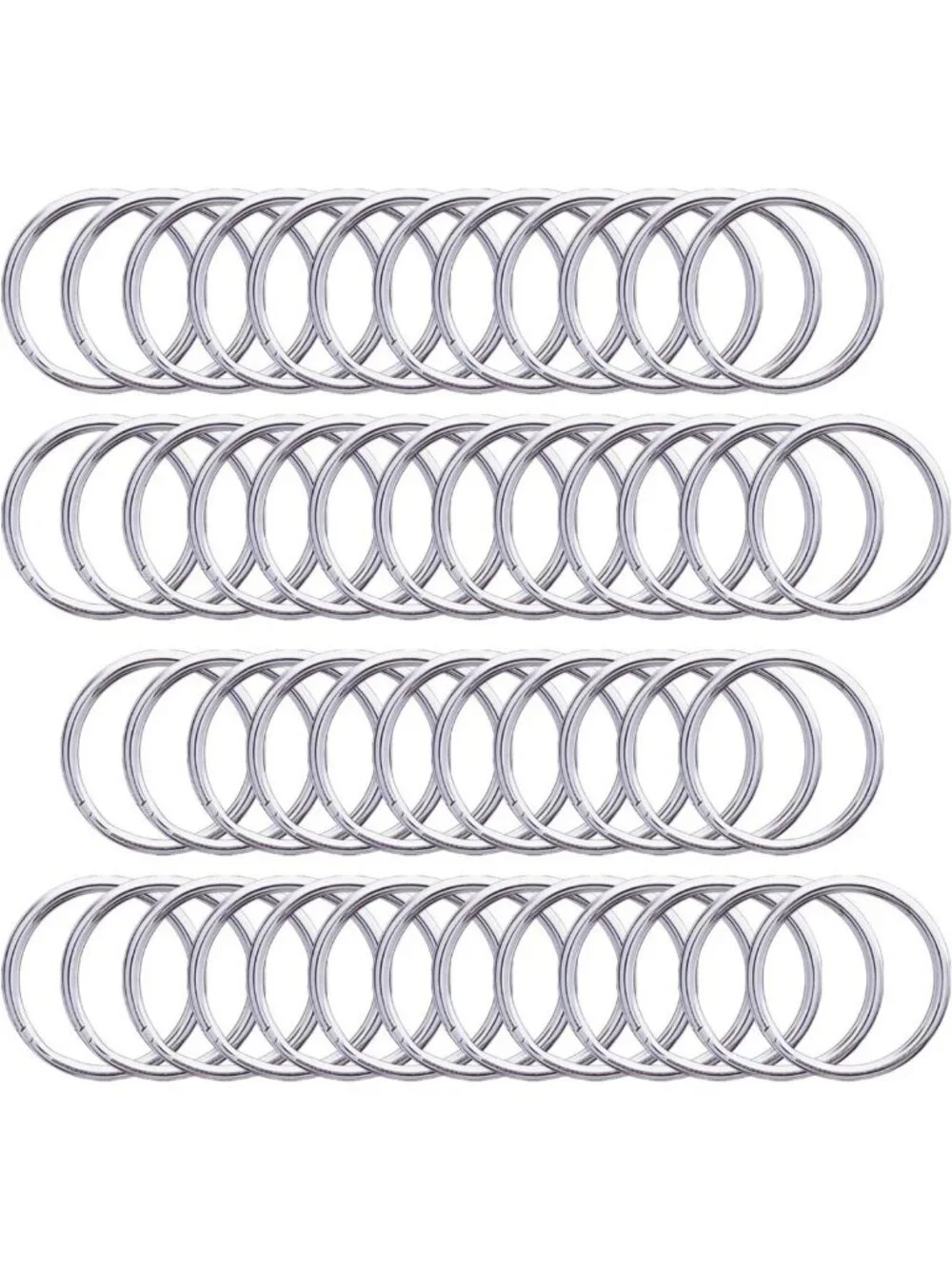 100 Metal Swivel Snap Hooks & Split Key Rings for Keychains - Durable